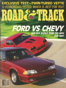 ROAD & TRACK 1986 OCT - GT vs IROC-Z, CALLOWAY VETTE
